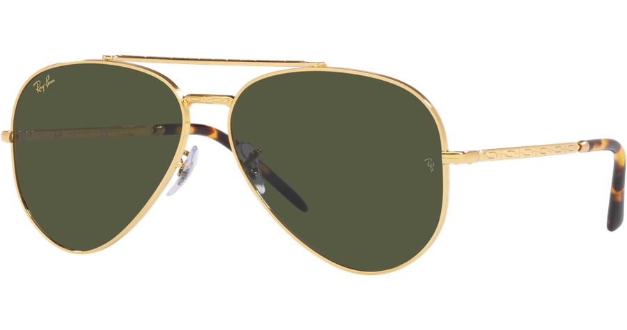 Ray-Ban Sonnenbrille Unisex Ray-Ban New Aviator RB3625 919631 Gold/Grün 58 - MEDIUM Ansicht 1