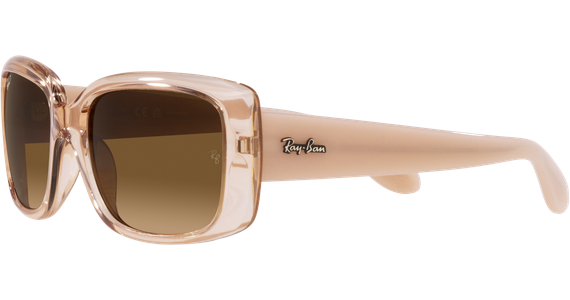 Ray-Ban RB4389 6644M2 55-17, Glänzendes Braun transparent - Ansicht 3