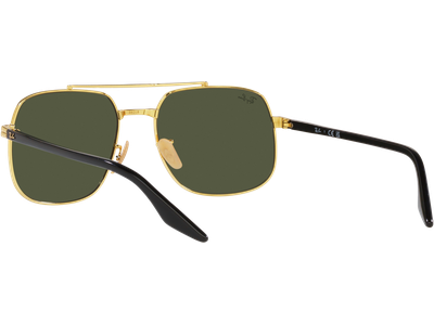 Ray-Ban Sonnenbrille Unisex Ray-Ban RB3699 900031 Glänzendes Schwarz auf Gold/Grün Ansicht 5