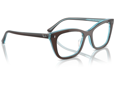 Ray-Ban Brille Damen Ray-Ban 0RX5433 8366, Glänzendes Braun auf Transparent Blau - MEDIUM Ansicht 4